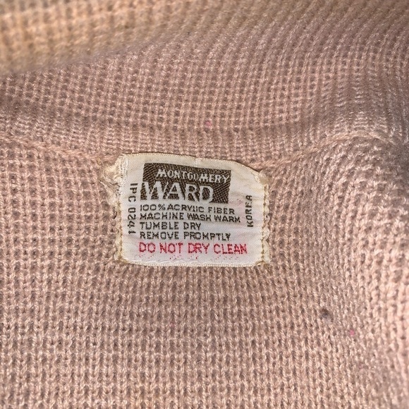Vintage Montgomery Ward Cardigan, Taupe - Picture 6 of 6